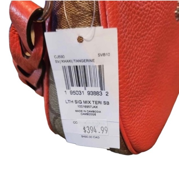 🆕 COACH Teri Shoulder/Crossbody in Silver/Khaki/Tangerine HOT ITEM! - Picture 12 of 16